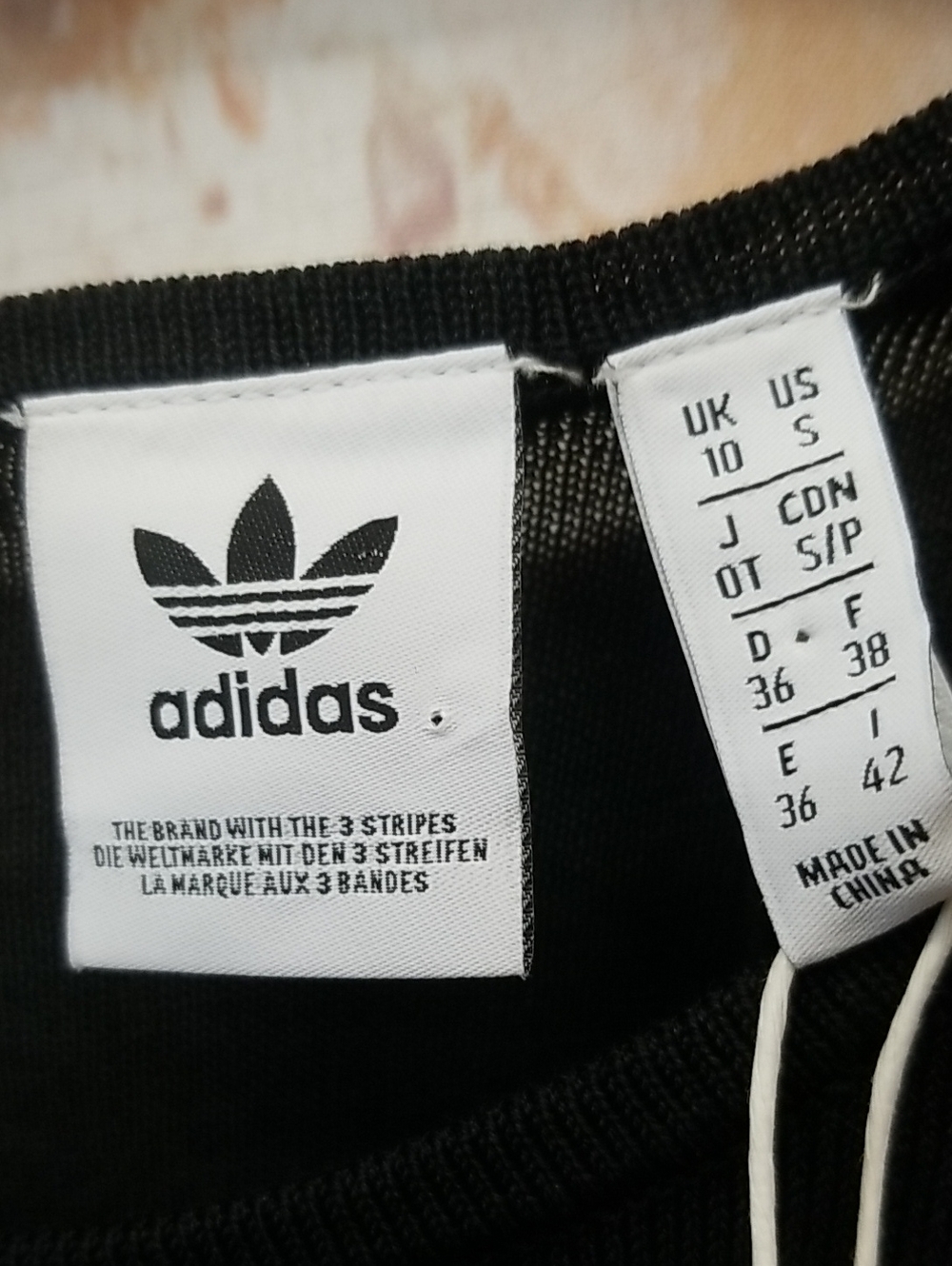 adidas Black Long Sleeve Tee with White Signature Stripes 1 Sleeve - Picture 3 of 7